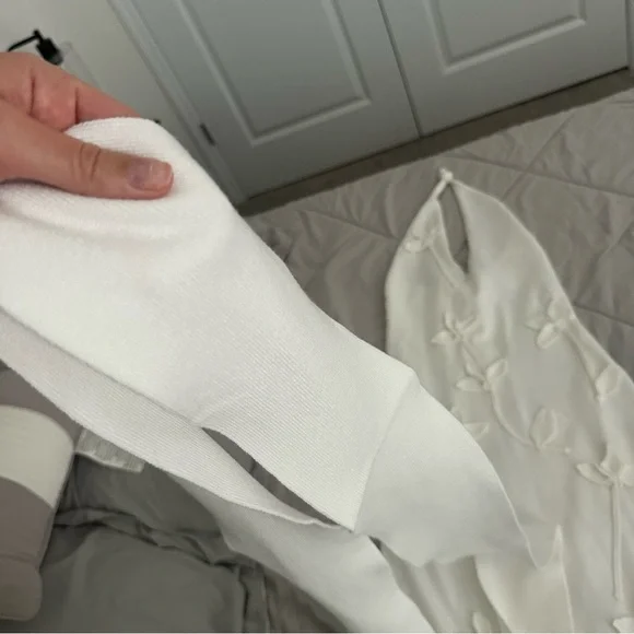 Meshki Wynn Floral Knit Midi Dress - White - Picture 10 of 12